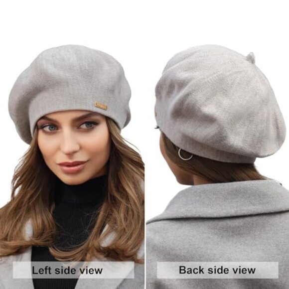 Wool Angora Beret Fleece Lined French Paris Hat Chic Retro Winter main image 8